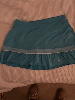 Nike Teal Blue Ruffle Hem Athletic Skort